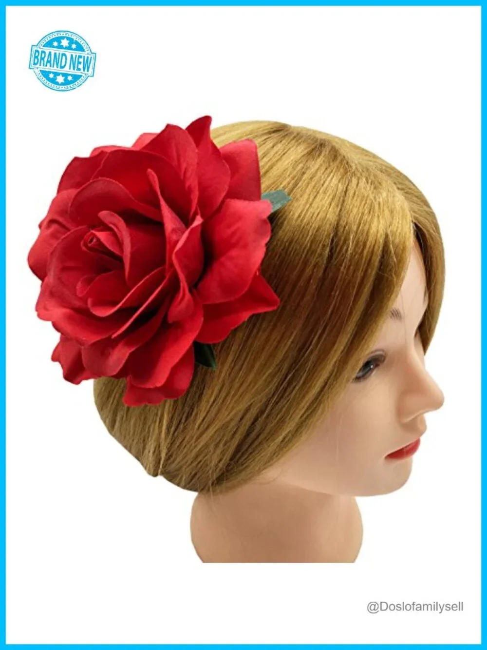 4pcs Fabric Rose Hair Flowers Clips Brooch Pin Headpieces